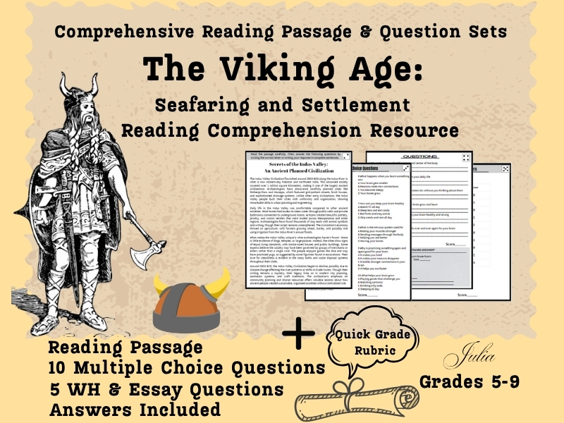 The Viking Age: Seafaring and Settlement – Reading Comprehension Resource | Questions & Activities