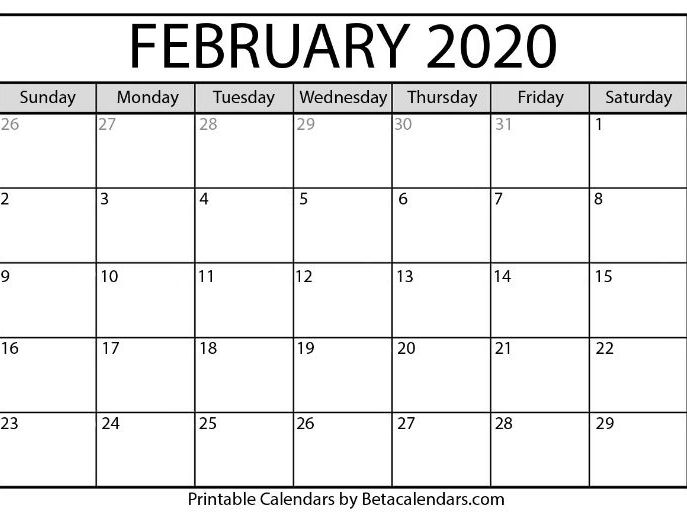 Blank February 2021 Calendar Printable Teaching Resources