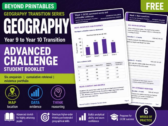 Year 9 to Year 10 Geography Summer Transition Booklet – Advanced Challenge GCSE Pre