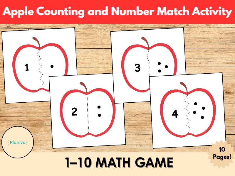 Apple Counting and Number Match Activity | 1–10 Math Game for Preschool