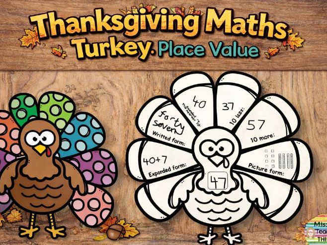 Cute and Fun Thanksgiving Math Activity | Place Value Assessment Turkey Craft