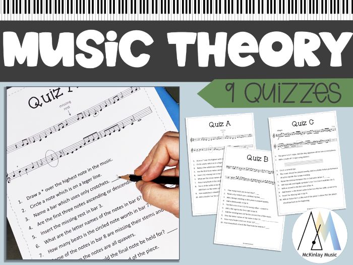 Music Theory Quiz - 9 quizzes on basic theory