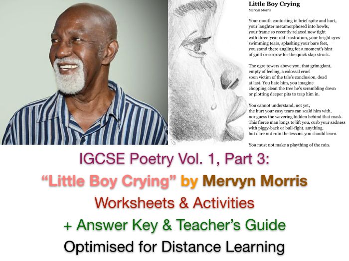 IGCSE Poetry: "Little Boy Crying" by Mervyn Morris (ACTIVITIES + Teacher's Guide + ANSWERS)