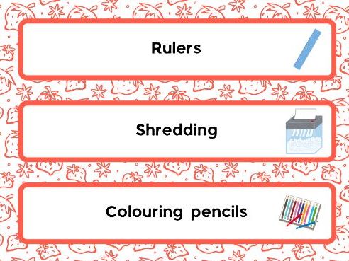 Strawberry Drawer Labels