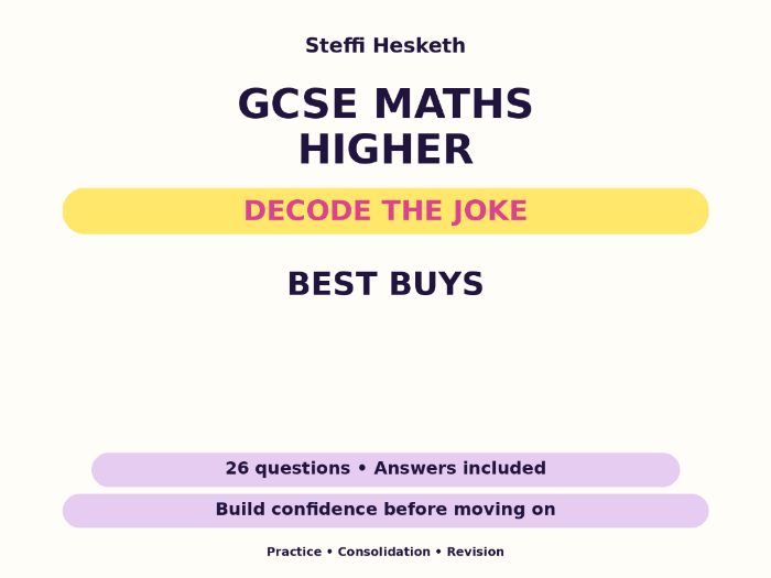 Best Buys | GCSE Decode the Joke + Answers