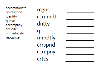 Year 5/6 Spelling Vowel-Less