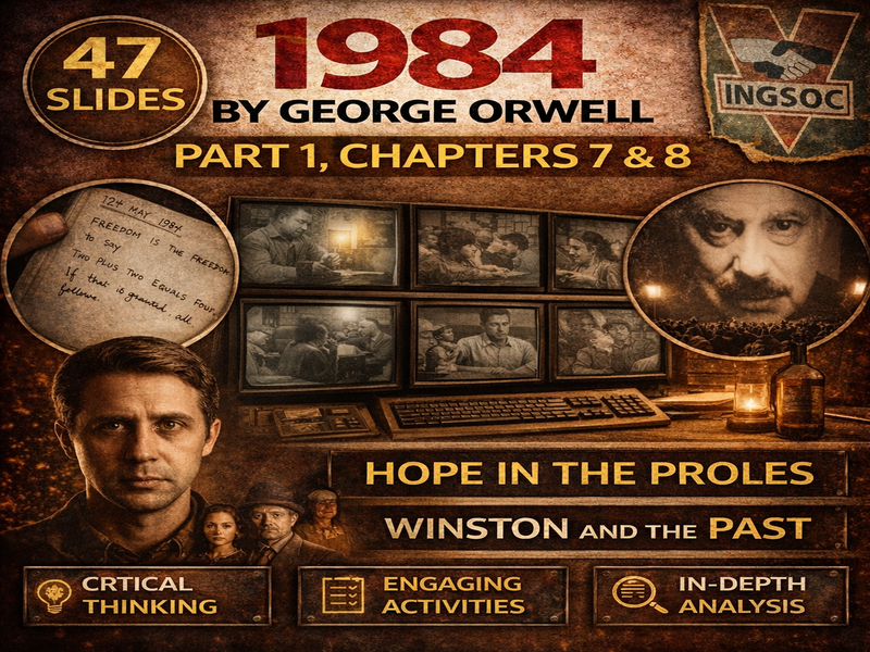 1984 by George Orwell PPT – Part 1 Chapters 7&8 | Lesson Slides & Activities