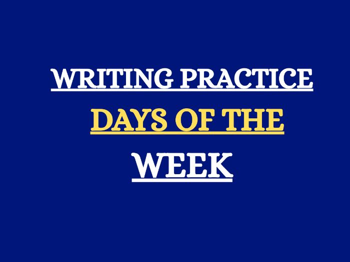 DAYS OF THE WEEK TRACING WORKSHEET