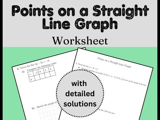 Points on a Straight Line Graph Worksheet (with solutions)