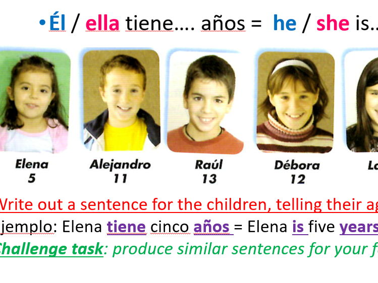 Números up to 31 - Spanish Numbers up to 20 KS2/3 Expressing age 3Lessons