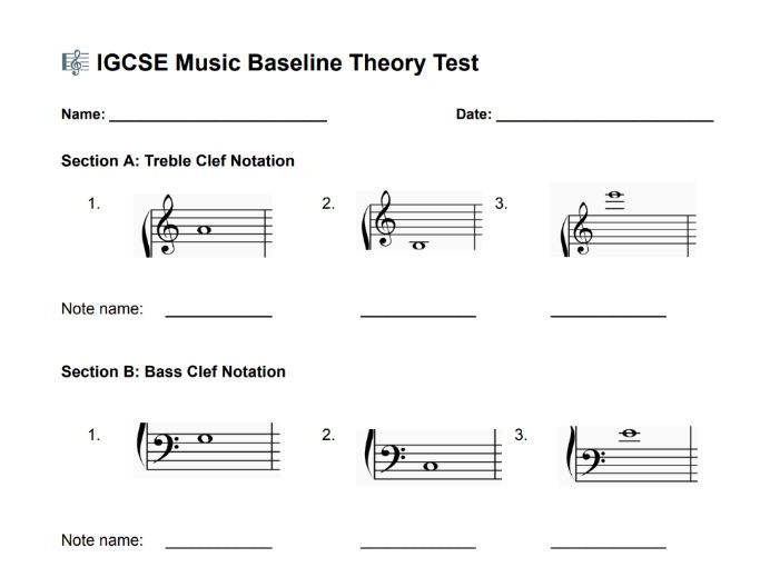 IGCSE Music Baseline Theory Test