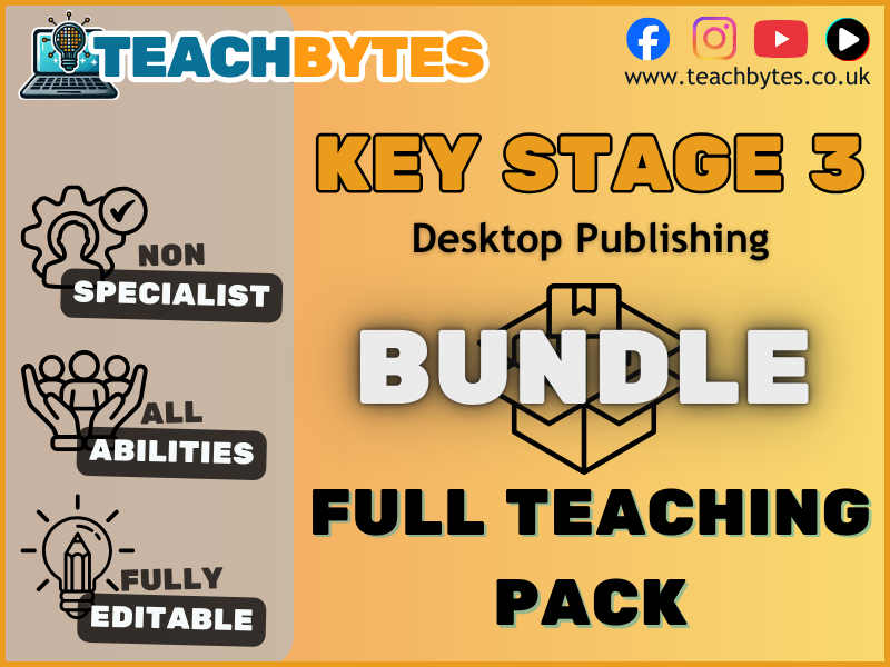 KS3 Desktop Publishing Full Teaching BUNDLE
