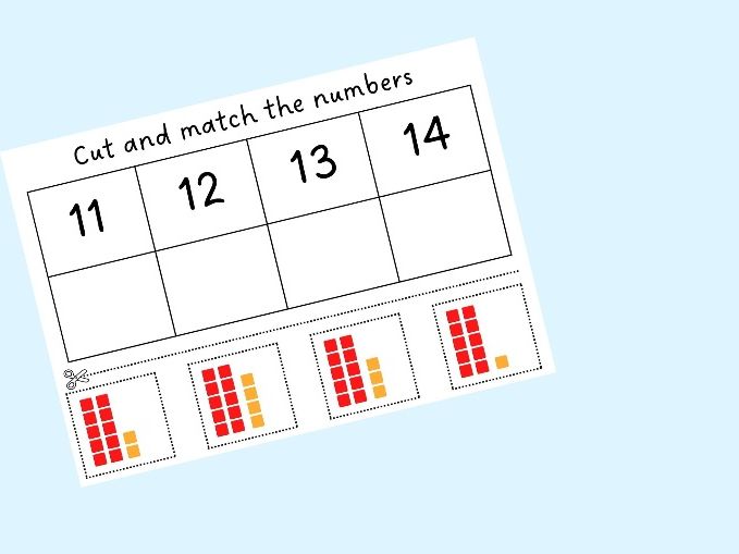 Cut and Match Teen Numbers