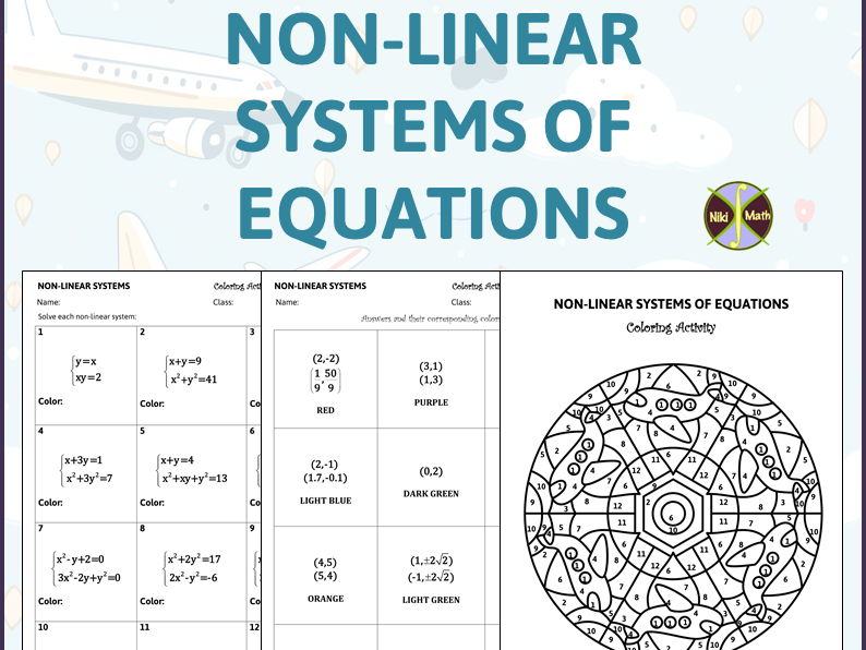 Non-Linear Systems of Equations - Color by Code