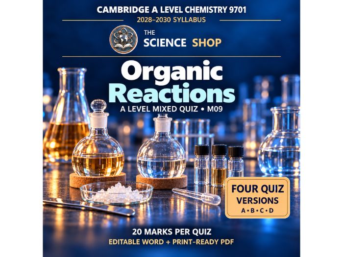A Level Organic Reactions | Cambridge A Chemistry 9701 | 4 Revision Quizzes