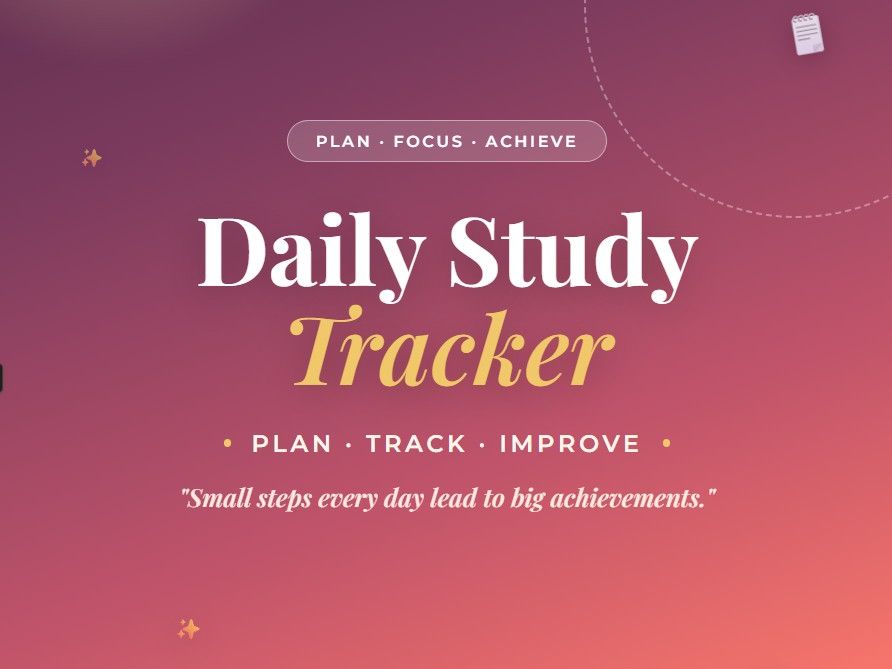 Daily Study Tracker for Better Habits