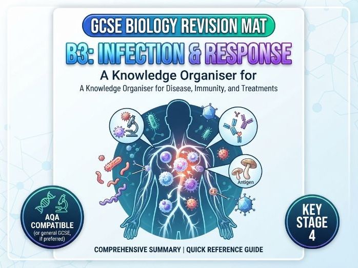GCSE Biology Revision Mat | B3: Infection & Response (Knowledge Organiser & Summary Sheet)
