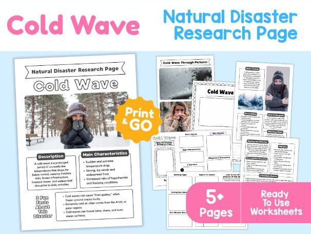 Cold Wave Worksheets | Extreme Cold Weather, Causes and Safety
