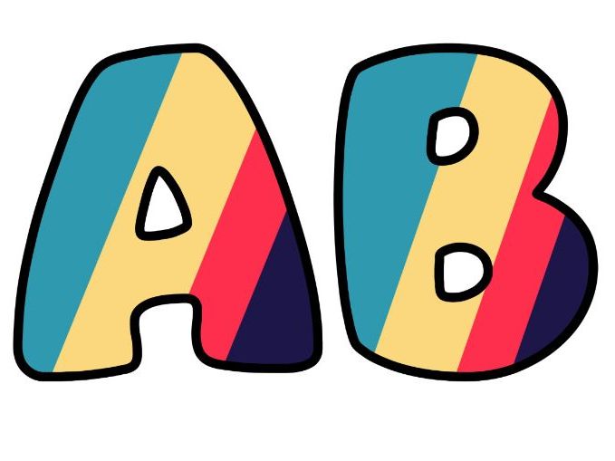 Blue Yellow Red Purple Lettering Set | Classroom Display | Upper & Lowercase, 0-9 and Signs