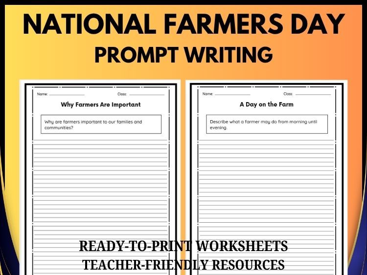 National Farmers’ Day Worksheets | Farm-Themed Writing Activities for Kids