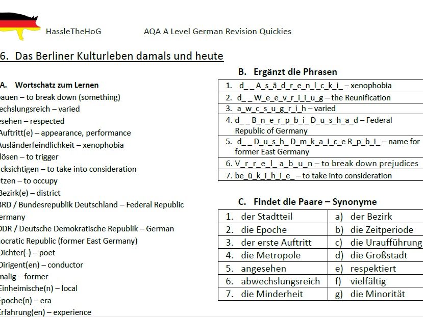 high school german resources music and dance