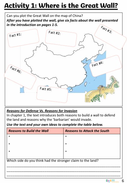 Where Is the Great Wall? – EAL/ESL Non-Fiction Literature Unit (GE 4.5 ...