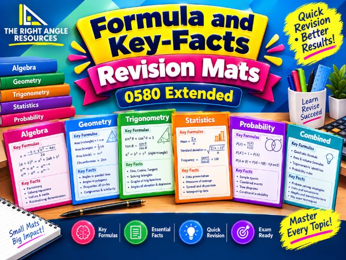 Formula & Key Facts Revision Mat | GCSE & IGCSE 0580 Extended Maths