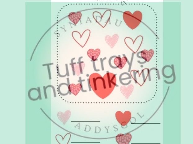 matching counting hearts sanded dwynwen valentines cariad calon nursery reception foundation phase