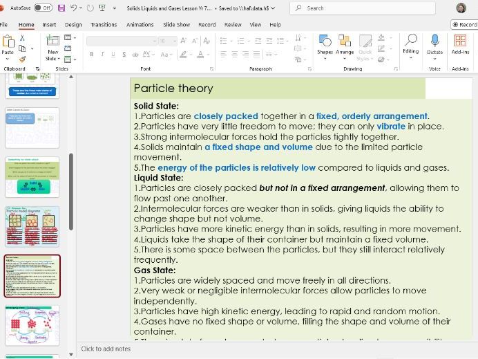 Investigating States of Matter KS3 Powerpoint