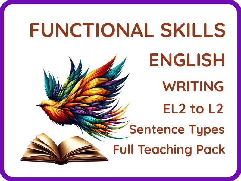 English Functional Skills - Writing - Sentence Types Teaching Pack - EL2 to L2