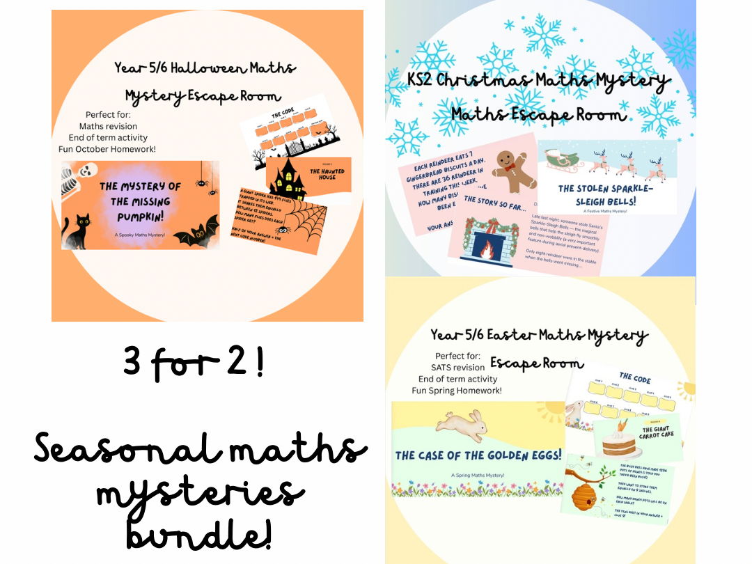 Seasonal Maths Mysteries Bundle!