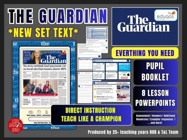 The Guardian | New 2026 Set Text | Royals | 8 Lessons + Booklet + Assessment | Eduqas Media Studies