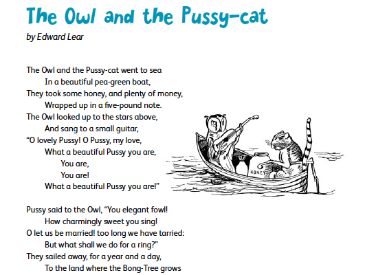 The Owl And The Pussy-Cat Poetry Sequence  Teaching -5667