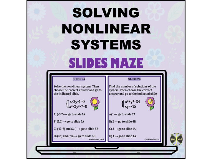 Solving Non-Linear Systems - Slides Maze or Digital Station Maze