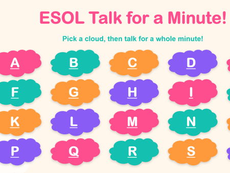 ESOL Speaking Practice 2026 –2027 Talk for a Minute No Prep Fluency Lesson (Entry 2–Level 1 · B1–B2)