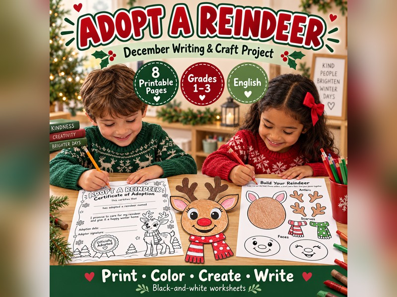 Adopt a Reindeer - Christmas Writing & Craft