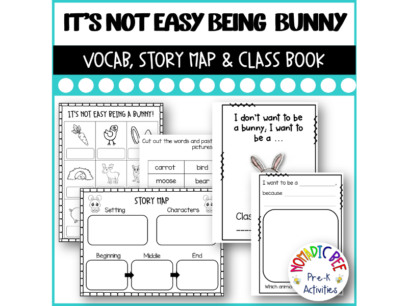 It's Not Easy Being a Bunny Vocab, Class Book and Story Map