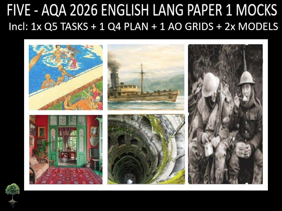 FIVE - AQA PAPER 1 | 2026 FULL MOCKS | Q5 TASKS | Q4 PLAN |AO GRIDS | MODELS