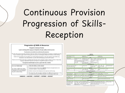Continuous Provision Progression of Skills - Reception