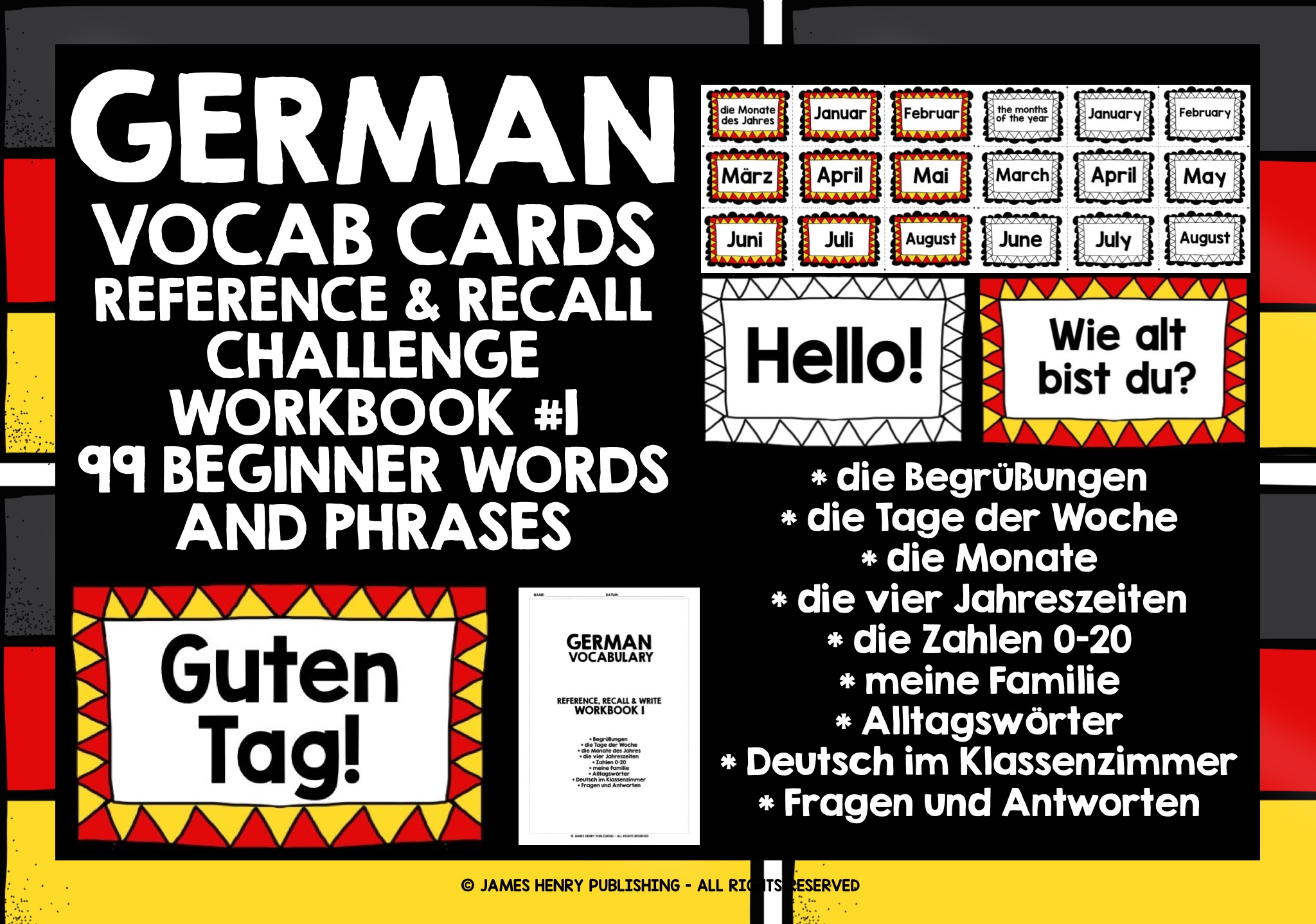 GERMAN VOCABULARY CARDS 1 | Teaching Resources