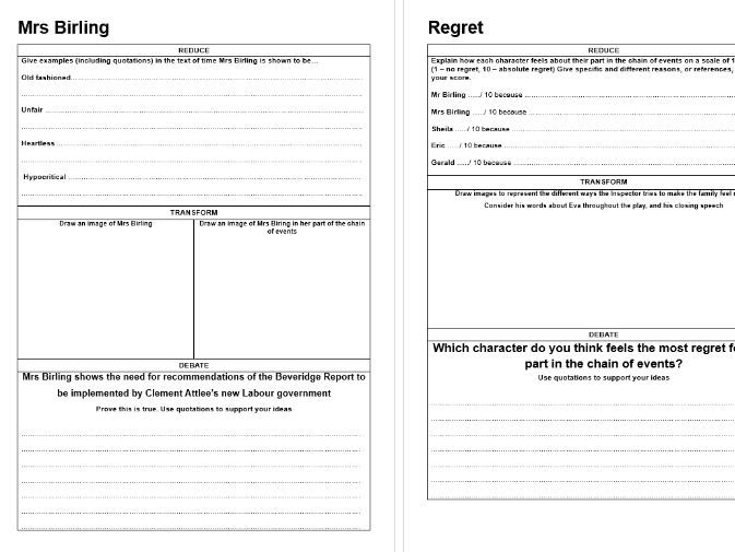 An Inspector Calls revision booklet