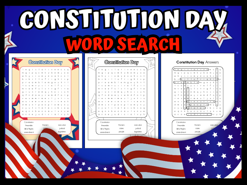 Constitution Day Word Search | Printable Worksheet