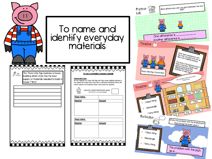 To name and identify everyday materials