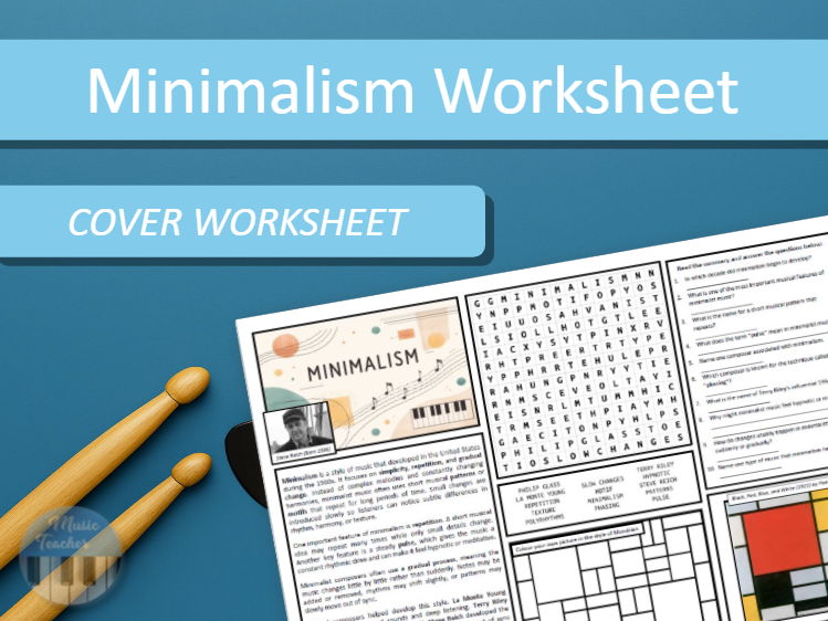Minimalism Worksheet (Cover Lesson)