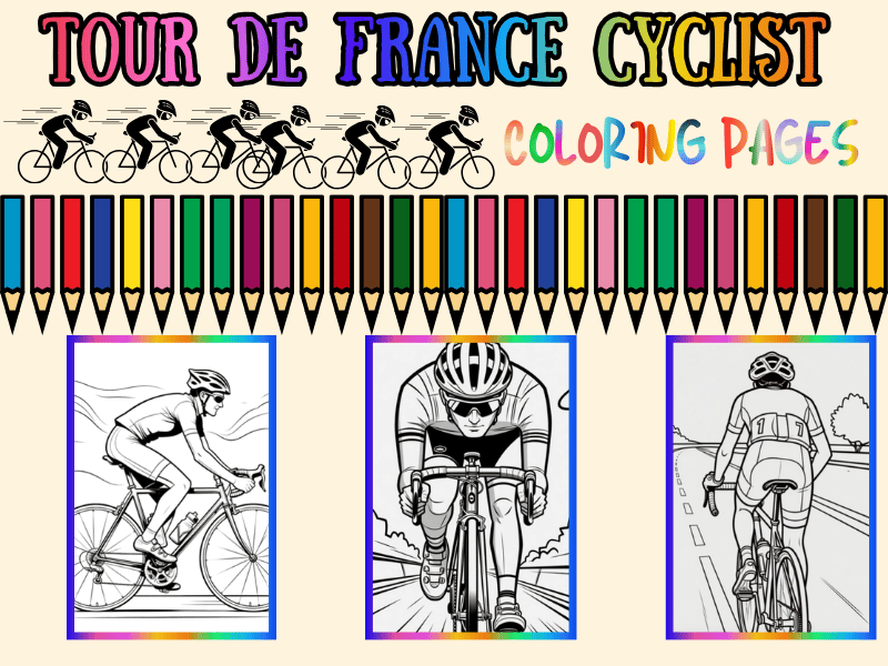 Tour de France Cyclist Coloring Pages for Kids | NO PREP Printable Activity Pack