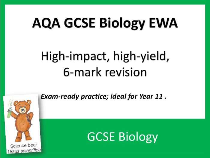 AQA GCSE Biology 6-Mark EWA Booster Questions x 42