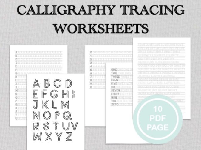 Hand Lettering & Calligraphy Sheets