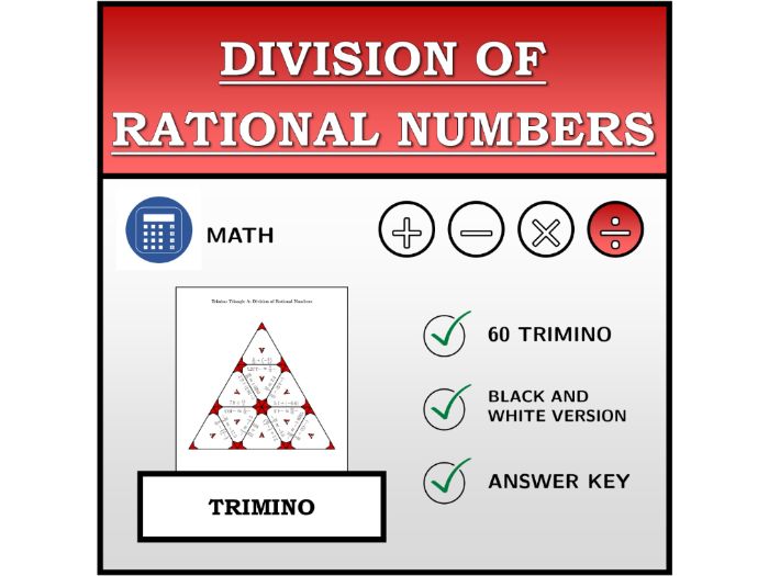 Trimino | Division of Rational Numbers | Math Activity