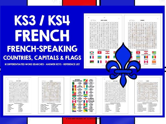 FRENCH-SPEAKING COUNTRIES WORD SEARCHES