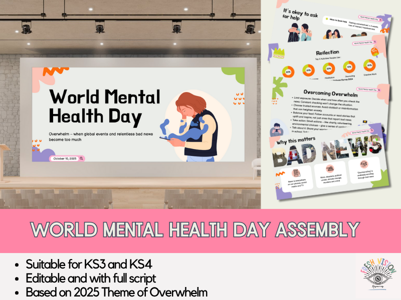 World Mental Health Day Assembly – Secondary Schools (10th October, UK, Editable with Script)